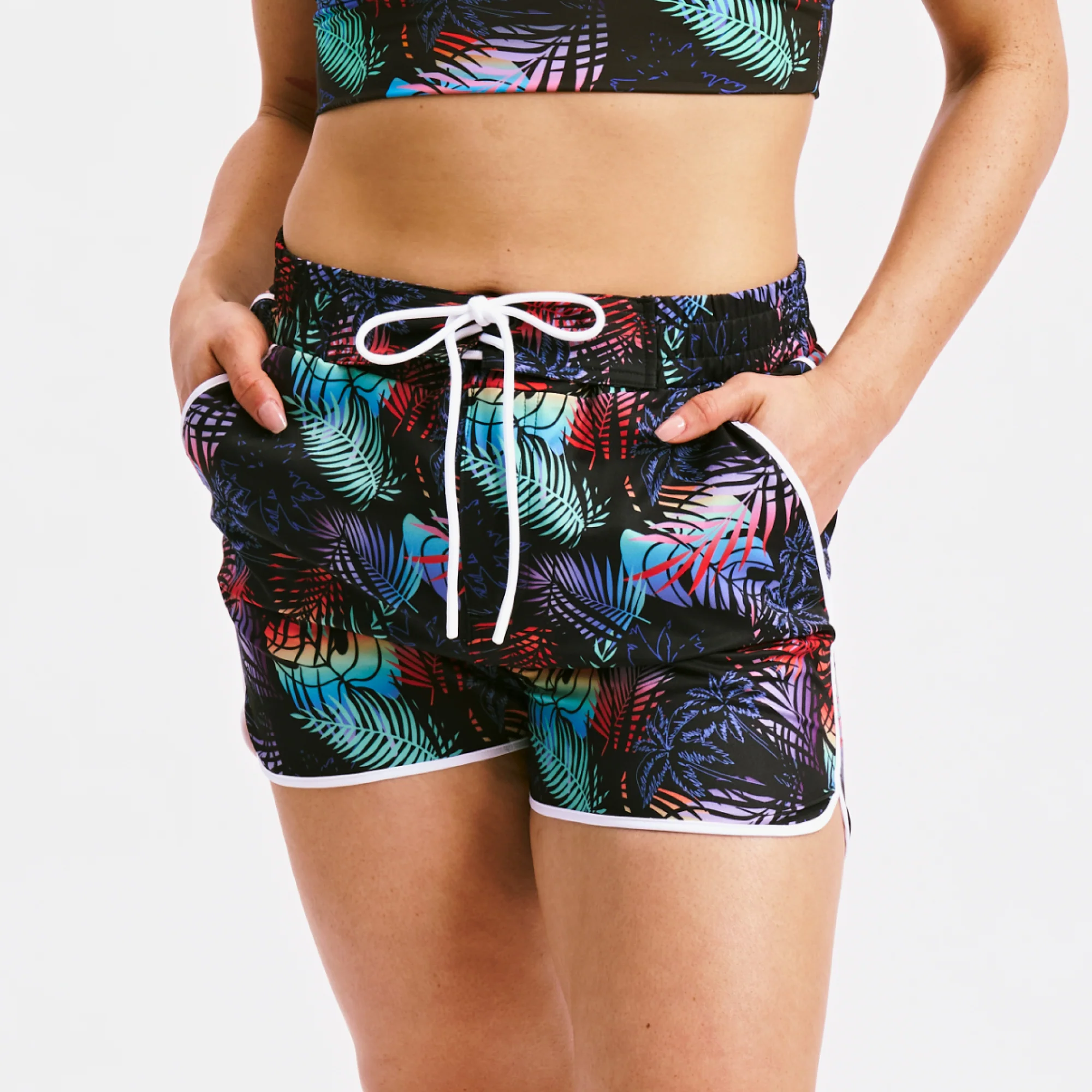 Swim 2.5" High Waisted Board Shortie - Palm Dreams - Image 3