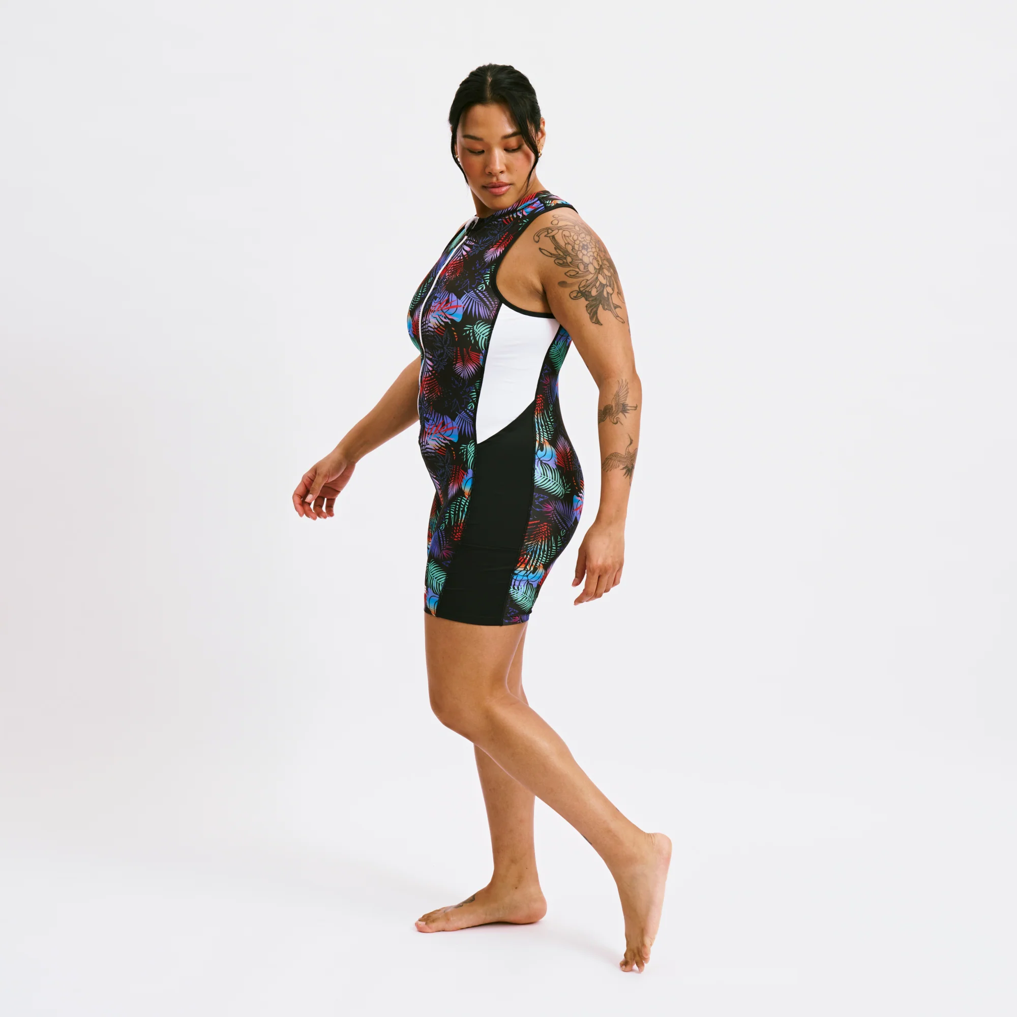 Swim 4.5" Zip Up Unisuit - Palm Dreams - Image 5