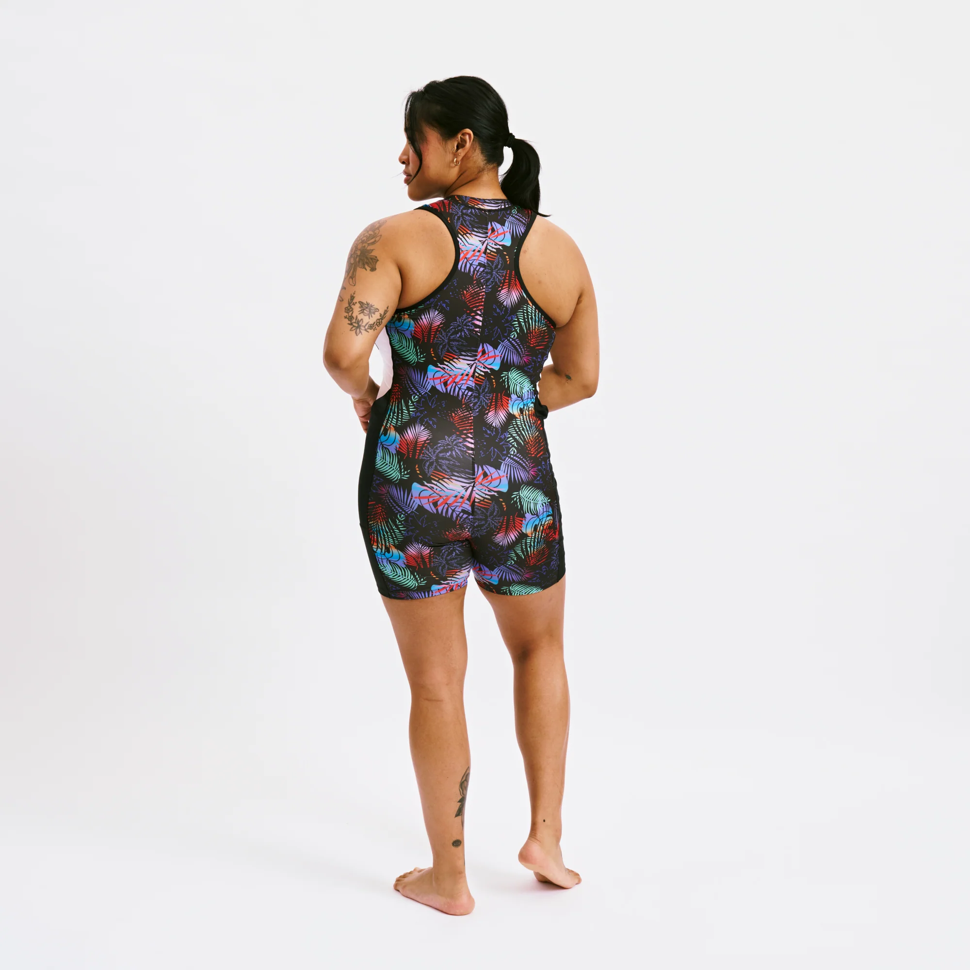 Swim 4.5" Zip Up Unisuit - Palm Dreams - Image 6