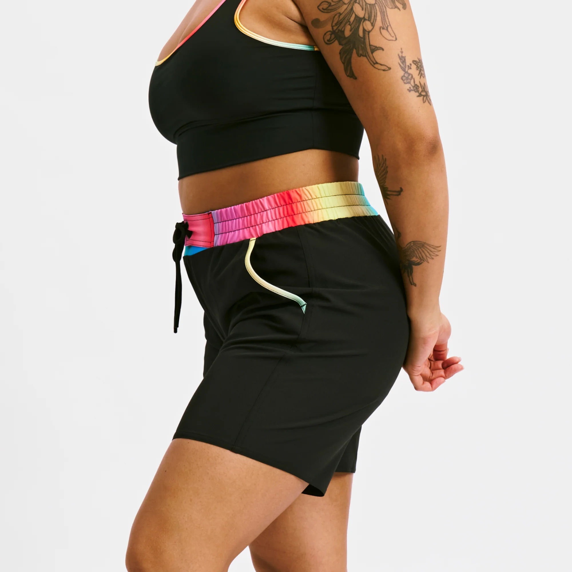 Swim 7" Heritage Board Shorts Heavy Weight - Black Rainbow Ombre - Image 4