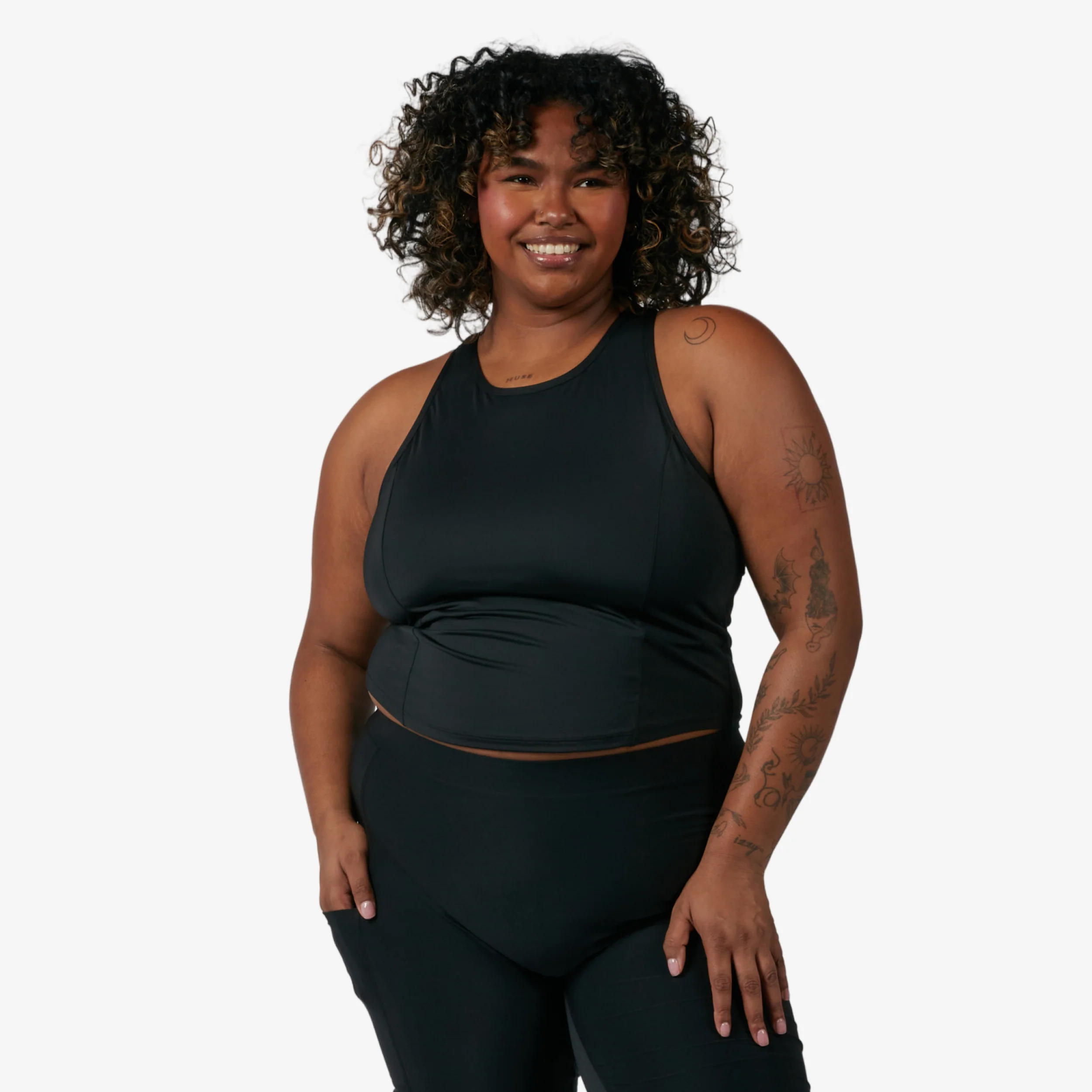 Swim High Neck Top - Black - Image 3