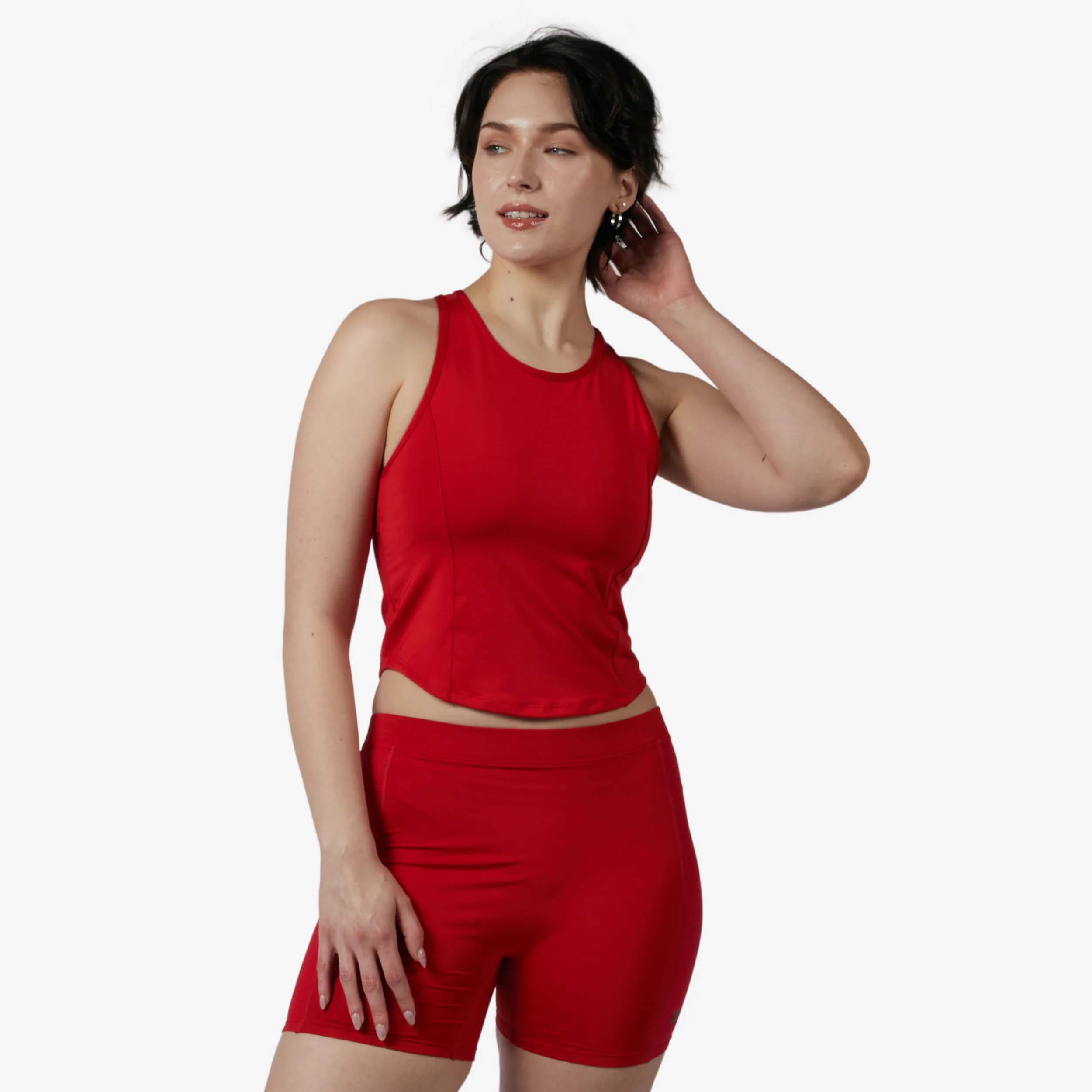 Swim High Neck Top - Red - Image 3