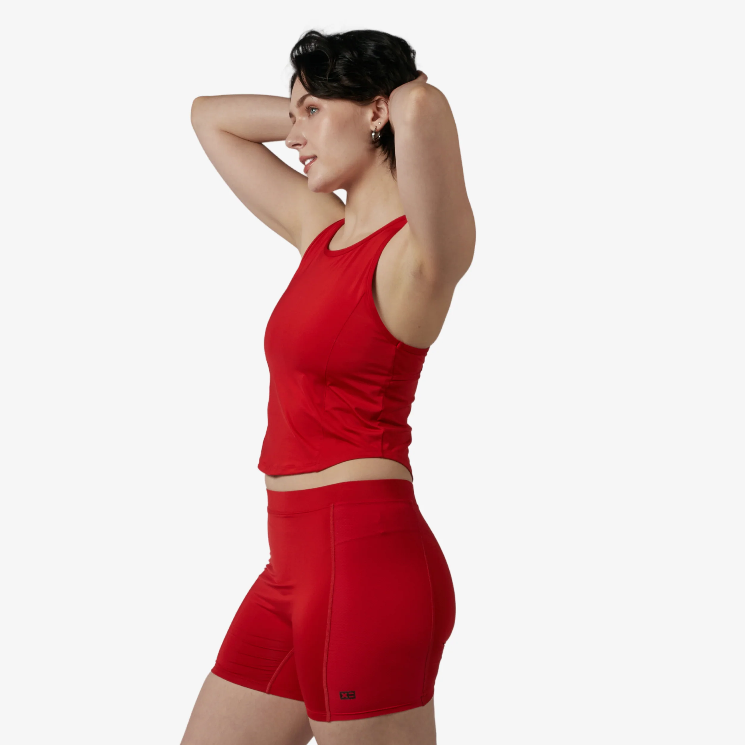 Swim High Neck Top - Red - Image 4