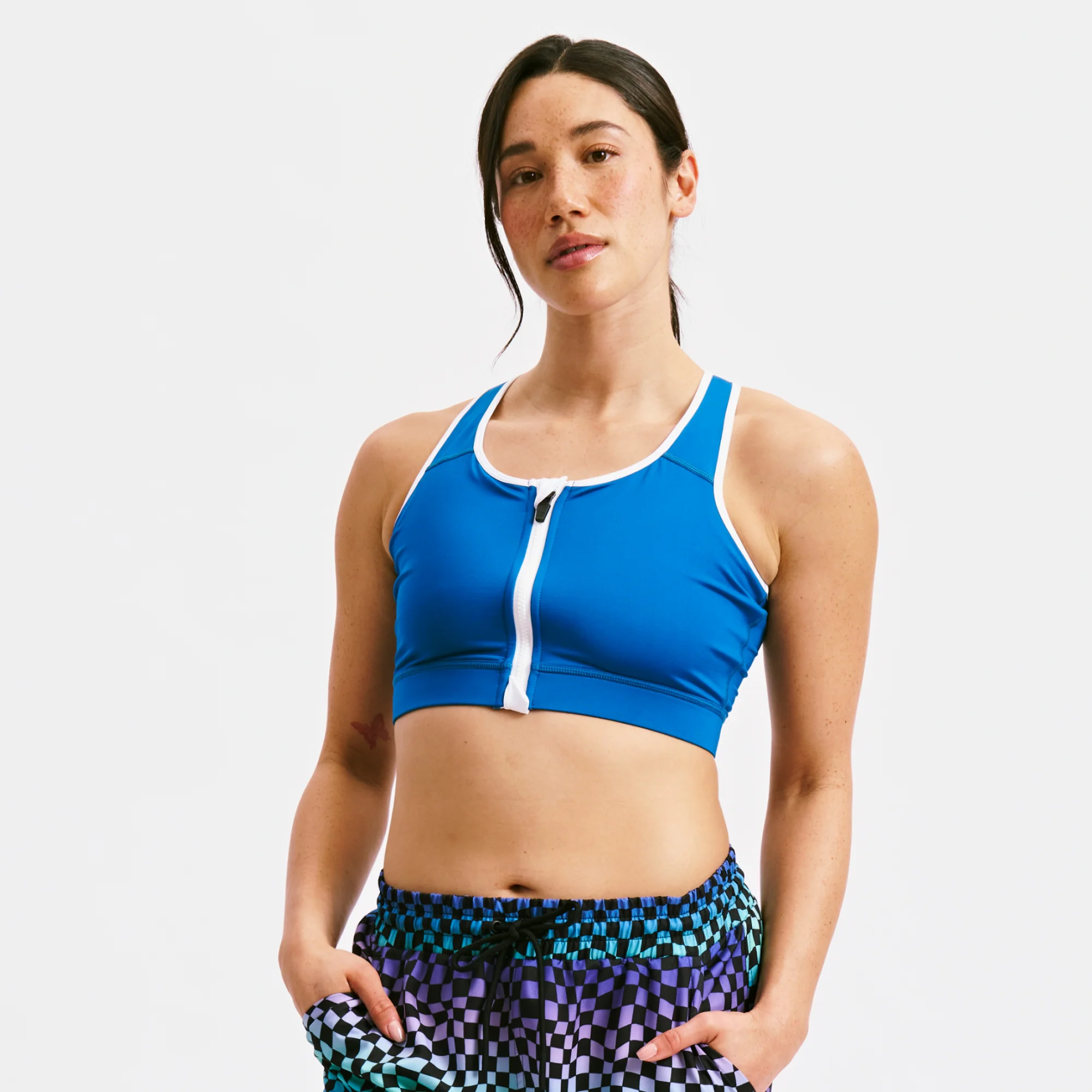 Swim Racerback Zip Compression Top - Marina Blue - Image 3