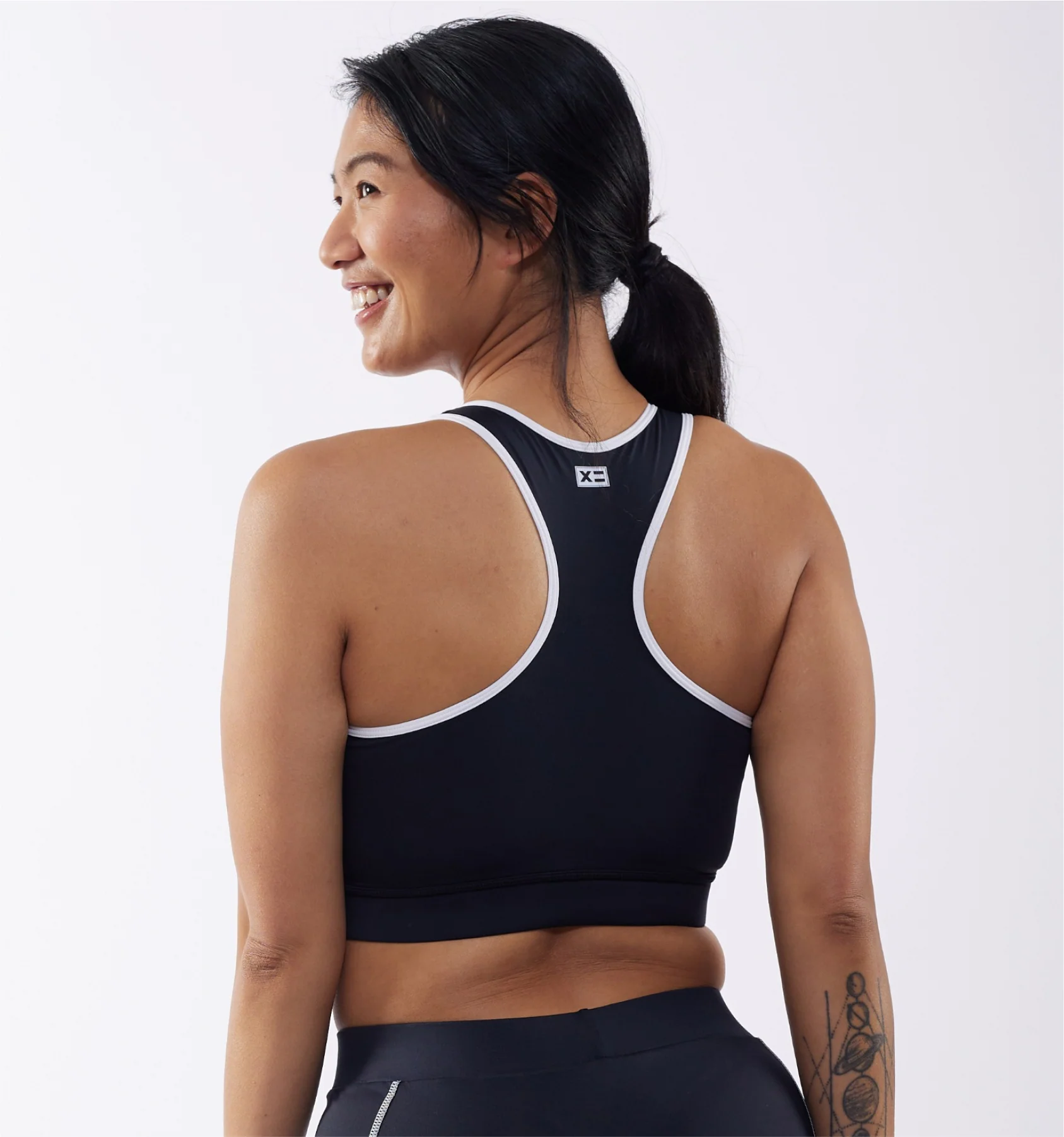 Swim Racerback Zip Compression Top - Black Novelty - Image 4