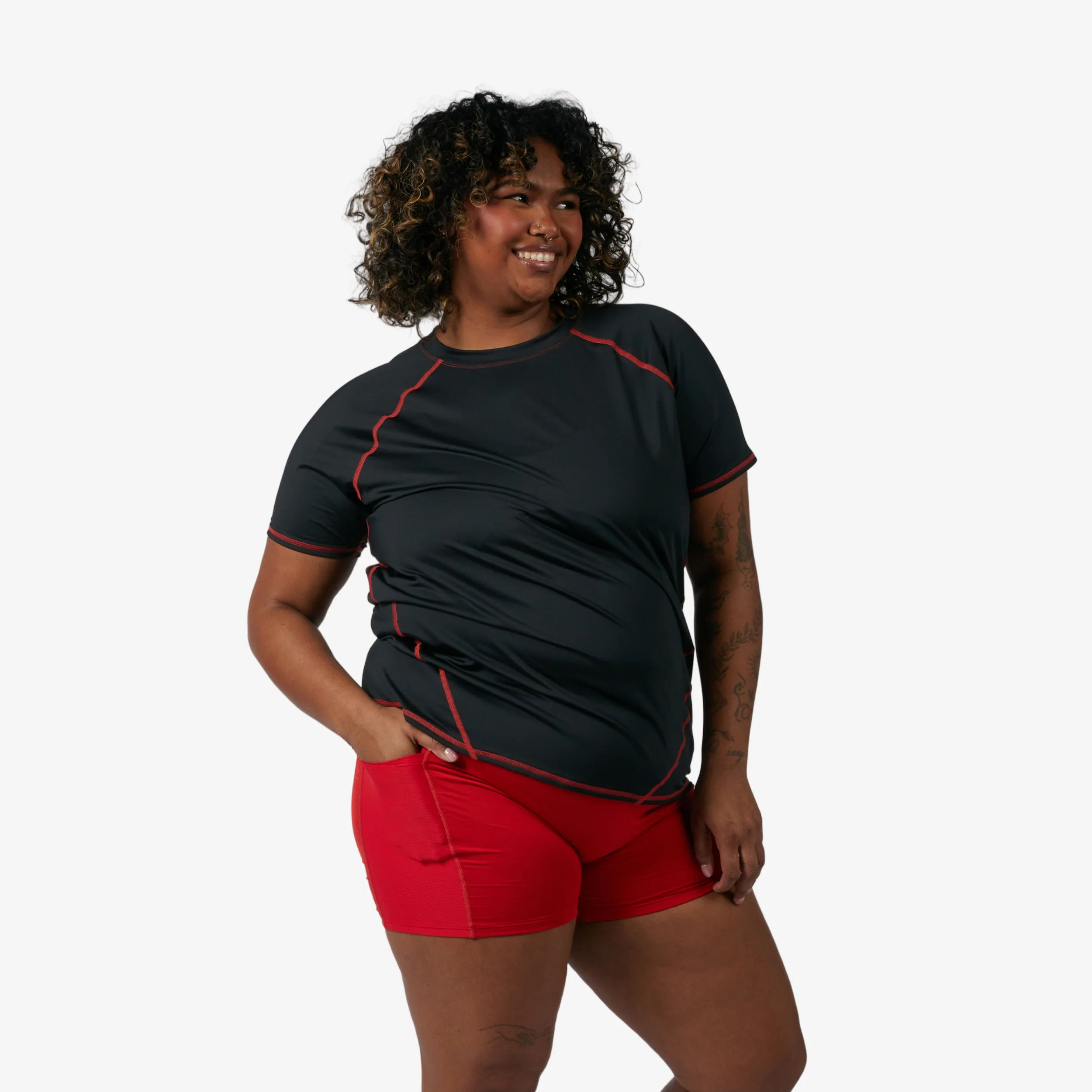 Swim Rashguard Tee - Red Edge - Image 4