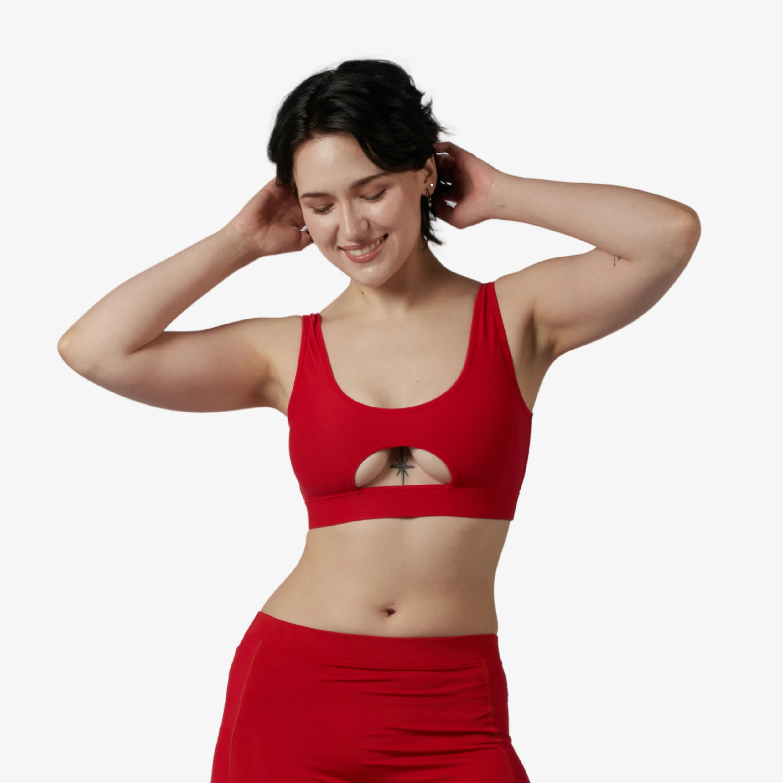 Swim Solarmesh Peekaboo Top - Red - Image 4