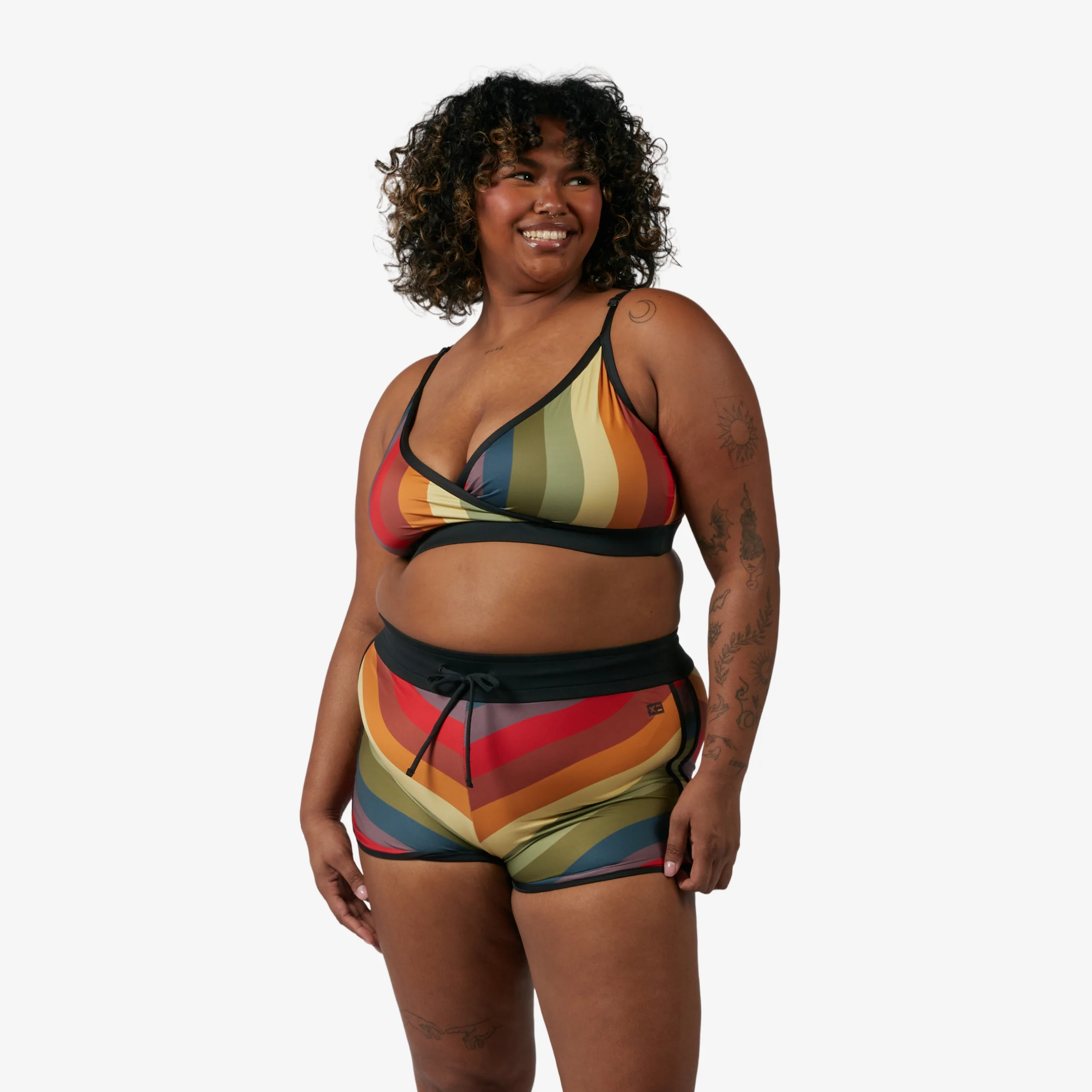 Swim Wrap Top - Rainbow Wave - Image 4