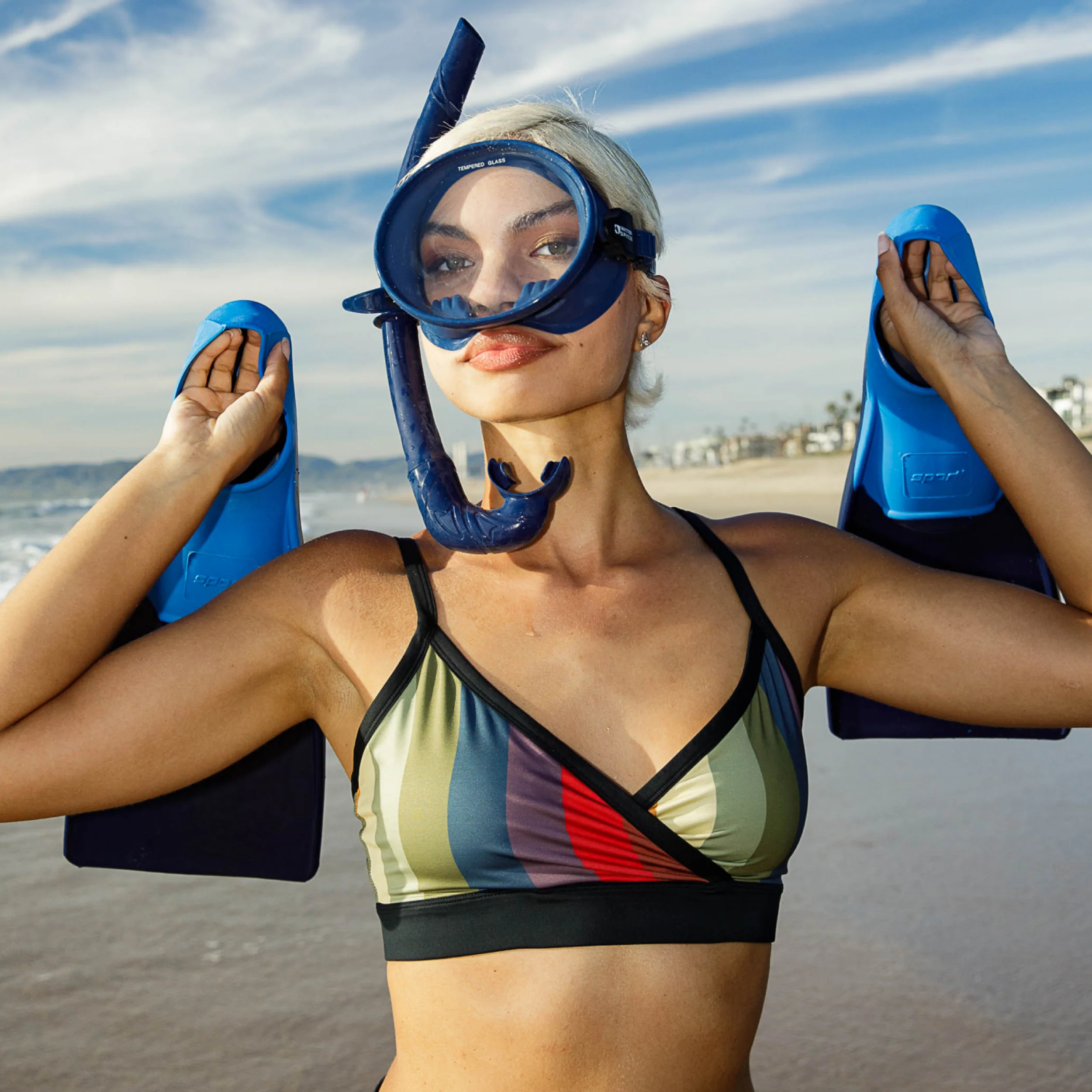 Swim Wrap Top - Rainbow Wave - Image 7